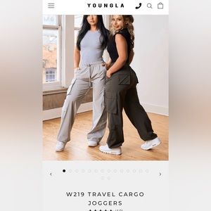 YoungLa women’s travel cargo joggers size medium